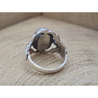 Echt zilveren ring met vlinder band en maansteen